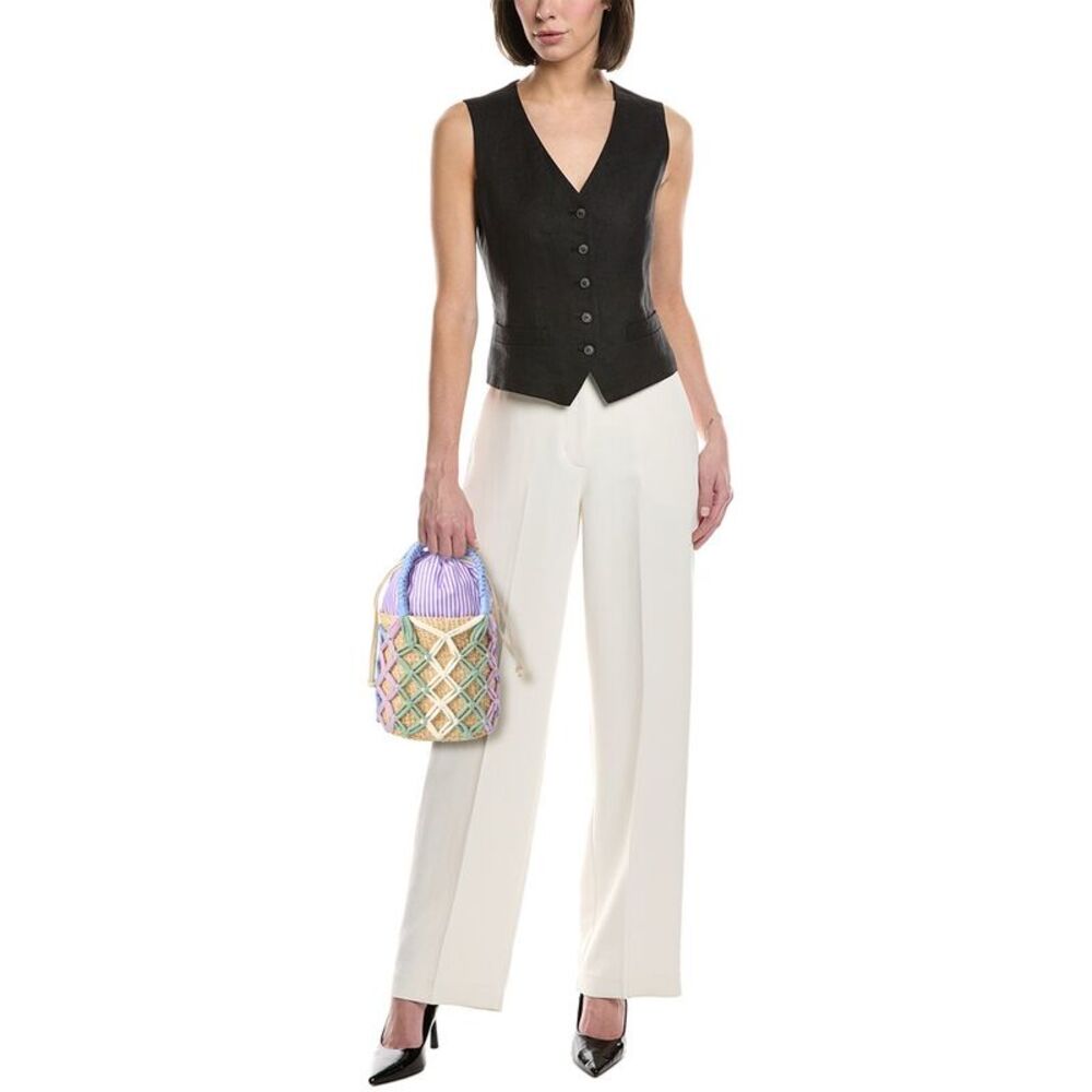 Rafé Michelle Straw Bucket Tote, Purple - Picture 4 of 4
